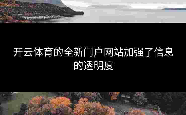 开云体育的全新门户网站加强了信息的透明度