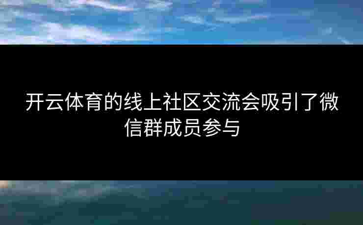 开云体育的线上社区交流会吸引了微信群成员参与
