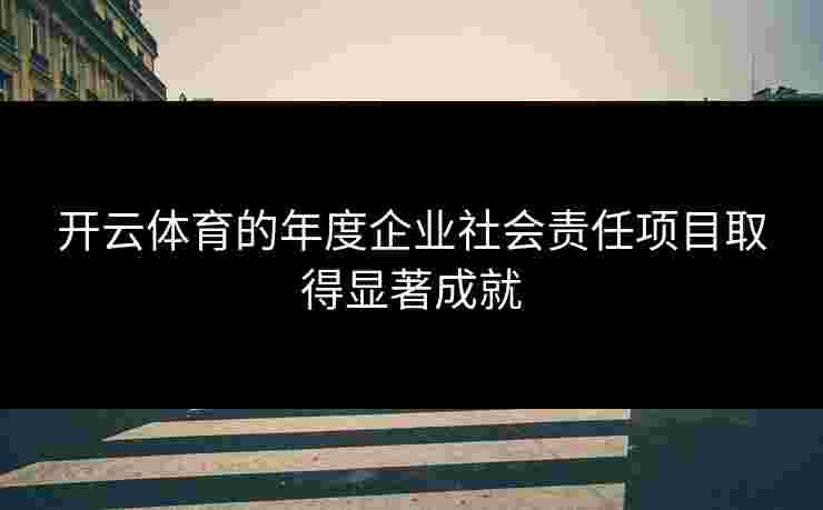 开云体育的年度企业社会责任项目取得显著成就